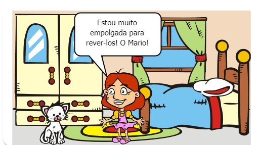 Aritana tem uma turma enorme, ela sempre convive com seus amigos: Juliana, Maria, Marcos e Mario.