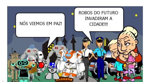 É uma história que conta como o autor imagina que serão os robôs no futuro...