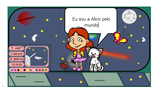 Alice viaja para o espaço