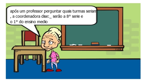 Em uma sala de aula no colégio Lotus a coordenadora invocou uma reunião de emergência com os professores para se organizarem pro ano letivo de 2022, a coordenadora disse:   
