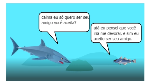 o tubarão e o peixe