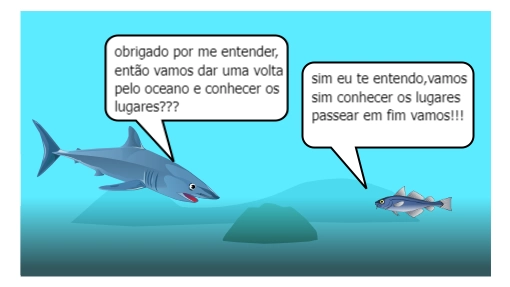 o tubarão vira amigo do peixe