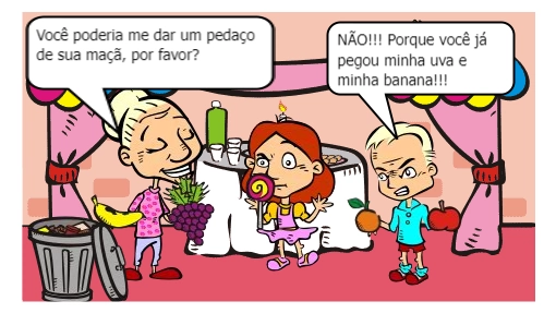 Uma menina que comia as coisas dela e de outras pessoas.