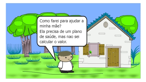  Paulo não sabe calcular o valor ele ficou desesperado pois sua mãe precisava do plano com urgência nesse momento ele lembrou do Super Cálculo, aquele que resolve todos os problemas da matemática.