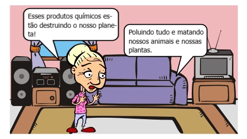 HQ que esclarece uma discussão entre um neto e seu avô sobre a relação entre Química e o Meio Ambiente.