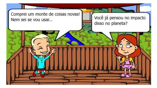 A HQ “Missão Planeta: Última Chance” apresenta, de forma criativa, o diálogo entre dois estudantes e o próprio planeta Terra, que ganha voz para alertar sobre os impactos do consumismo e da poluição. Ao longo da história, os personagens refletem sobre o descarte inadequado e o uso excessivo de recursos naturais, destacando que a Química pode contribuir tanto para os problemas quanto para as soluções ambientais. A narrativa promove a conscientização e incentiva atitudes mais responsáveis, como o consumo consciente e a preservação do meio ambiente.