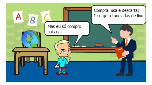 A HQ “O Julgamento do Planeta Terra” apresenta, de forma criativa, um tribunal onde o planeta acusa os seres humanos pelos danos causados ao meio ambiente. Ao longo da história, são discutidos o consumismo, a poluição e o descarte inadequado de resíduos. A narrativa também mostra que a Química não é vilã, mas pode contribuir para soluções sustentáveis. Ao final, a HQ propõe uma reflexão sobre a importância do consumo consciente e da responsabilidade ambiental.