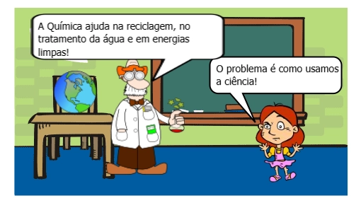 A HQ “O Julgamento do Planeta Terra” apresenta, de forma criativa, um tribunal onde o planeta acusa os seres humanos pelos danos causados ao meio ambiente. Ao longo da história, são discutidos o consumismo, a poluição e o descarte inadequado de resíduos. A narrativa também mostra que a Química não é vilã, mas pode contribuir para soluções sustentáveis. Ao final, a HQ propõe uma reflexão sobre a importância do consumo consciente e da responsabilidade ambiental.