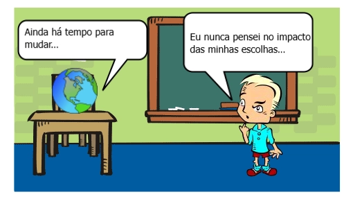 A HQ “O Julgamento do Planeta Terra” apresenta, de forma criativa, um tribunal onde o planeta acusa os seres humanos pelos danos causados ao meio ambiente. Ao longo da história, são discutidos o consumismo, a poluição e o descarte inadequado de resíduos. A narrativa também mostra que a Química não é vilã, mas pode contribuir para soluções sustentáveis. Ao final, a HQ propõe uma reflexão sobre a importância do consumo consciente e da responsabilidade ambiental.