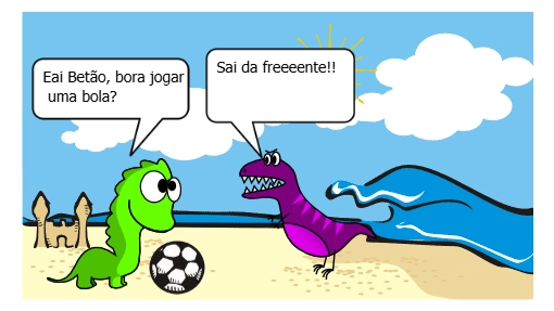dinossauros na praia!